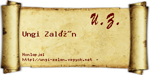Ungi Zalán névjegykártya
